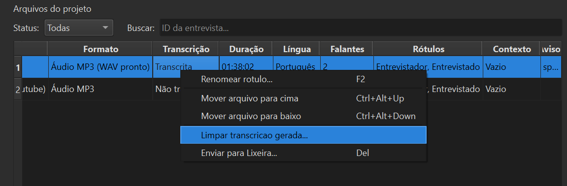 Context menu on the turn table showing advanced editing options.